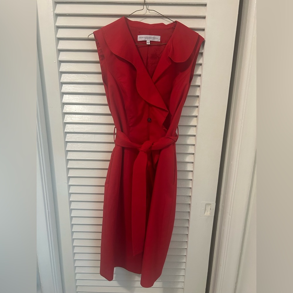 Carolina Herrera Vibrant Red Midi Dress
